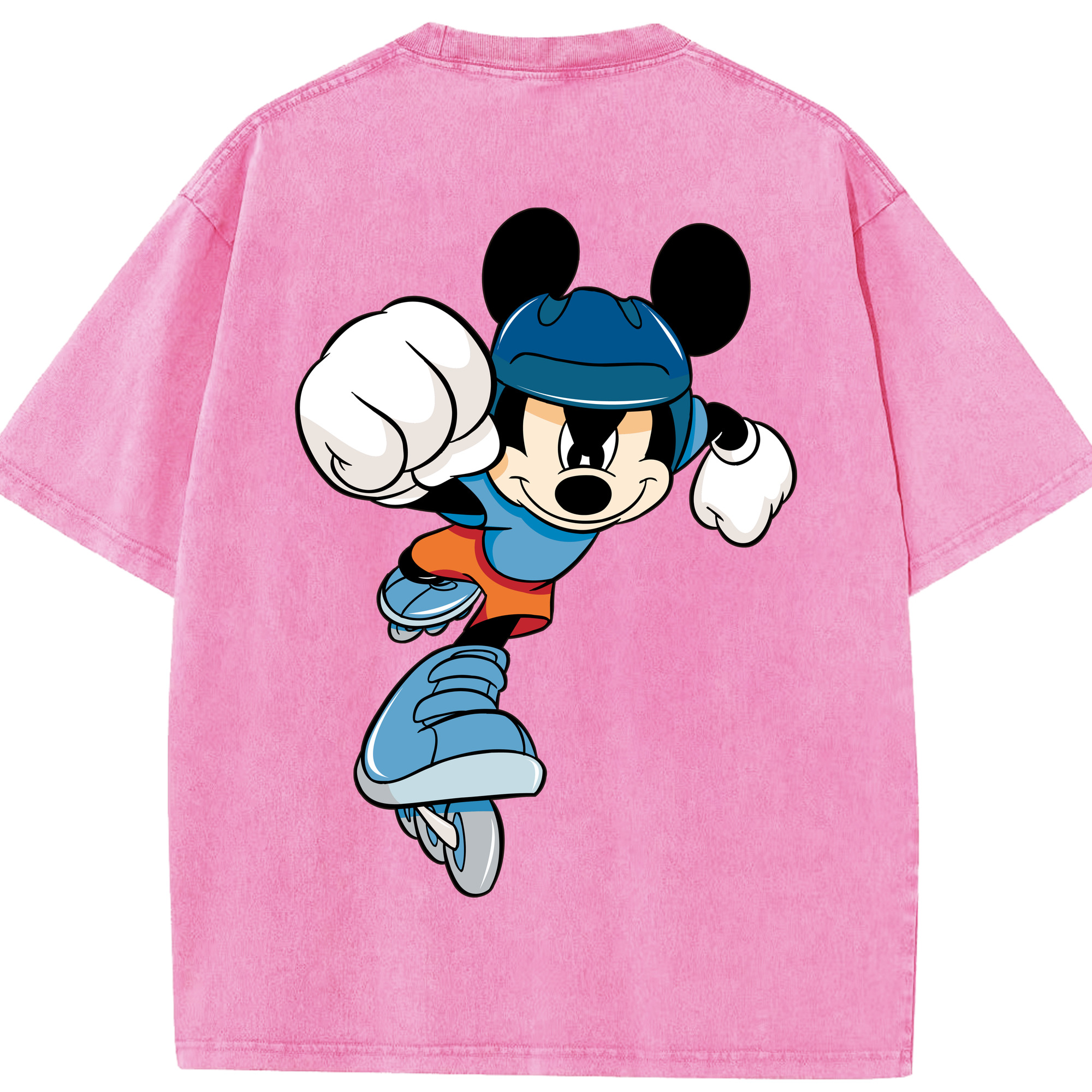 （画像用） ミッキーマウス Mickey Mouse 綿100% ヴィンテージ風 半袖Tシャツ（背面プリント）